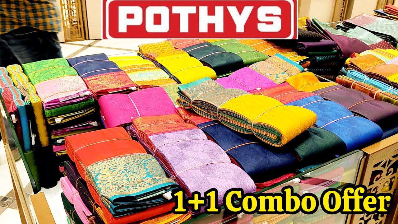 Pothys1+1 Combo Offer Saree Soft Silk Art Silk Cotton Saree linen saree collection 