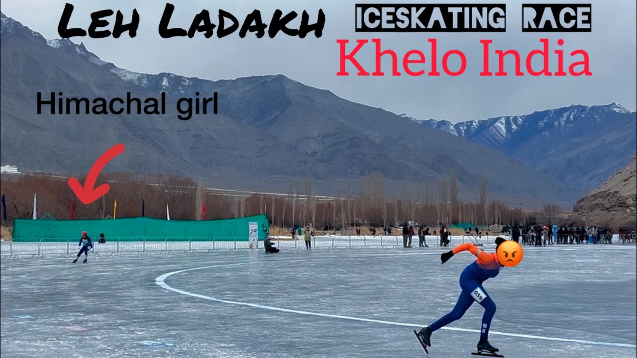 Khelo India Leh Ladakh ice skating race Himachal Pradesh girl #himachal  