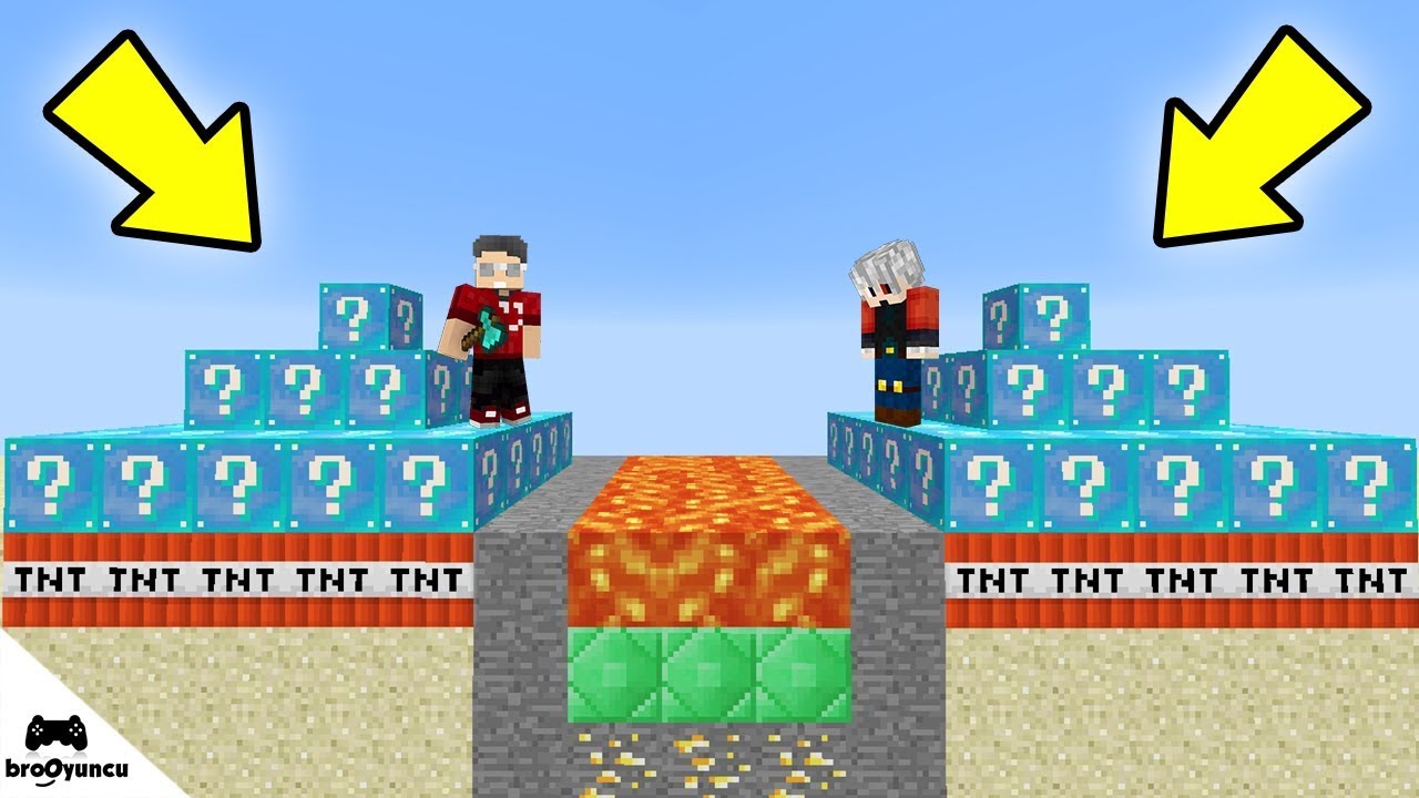 MİNECRAFT DEV ELMAS PİRAMİT KULESİ ŞANS BLOKLARI SAVAŞI