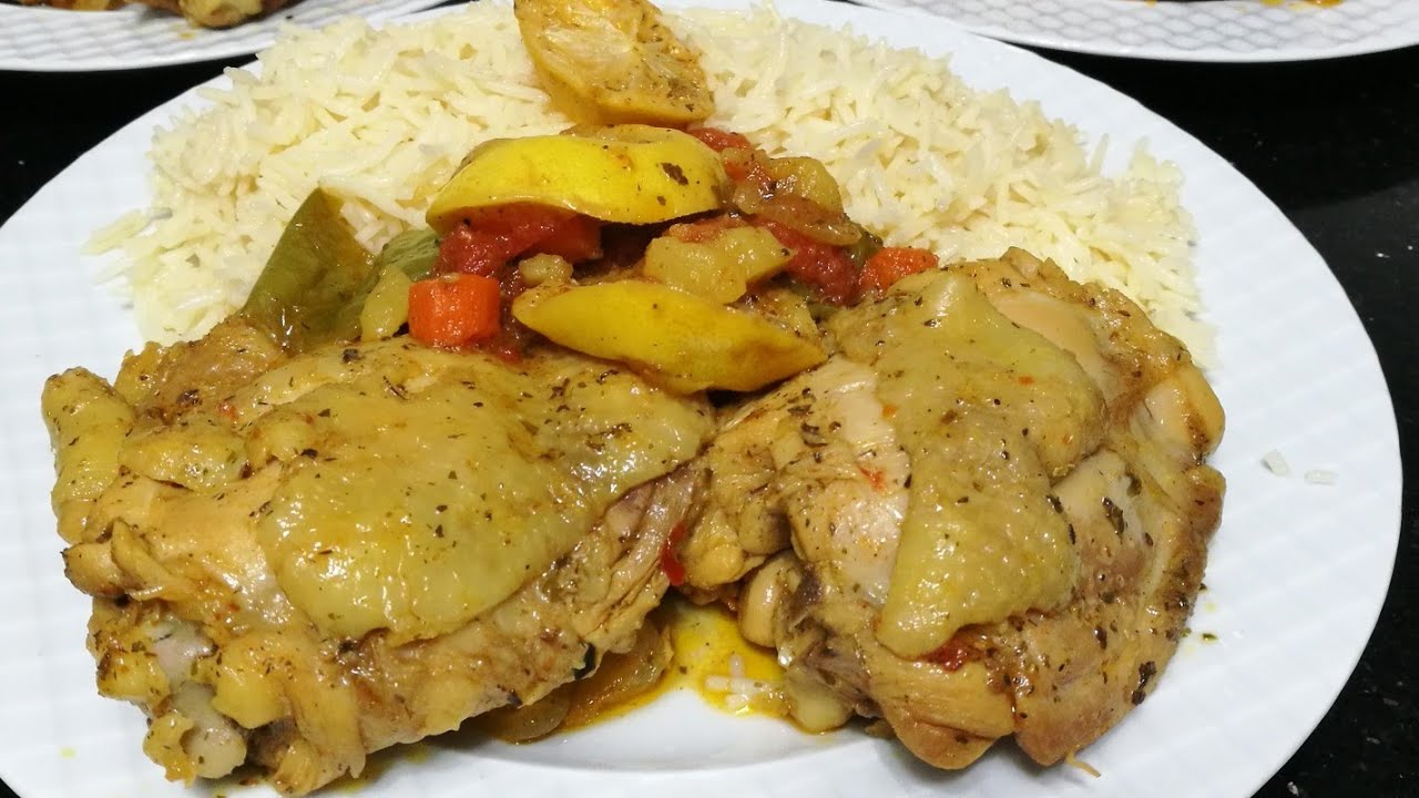 تبسي دجاج بالخضار بدون فرن وجبه  للعوائل الكبيره