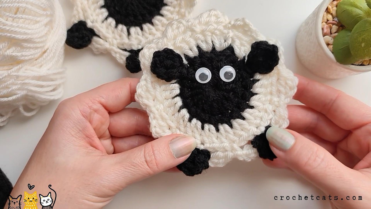 Easy Lambkin Coaster & Written Crochet Pattern, Beginner Friendly Easter Crochet