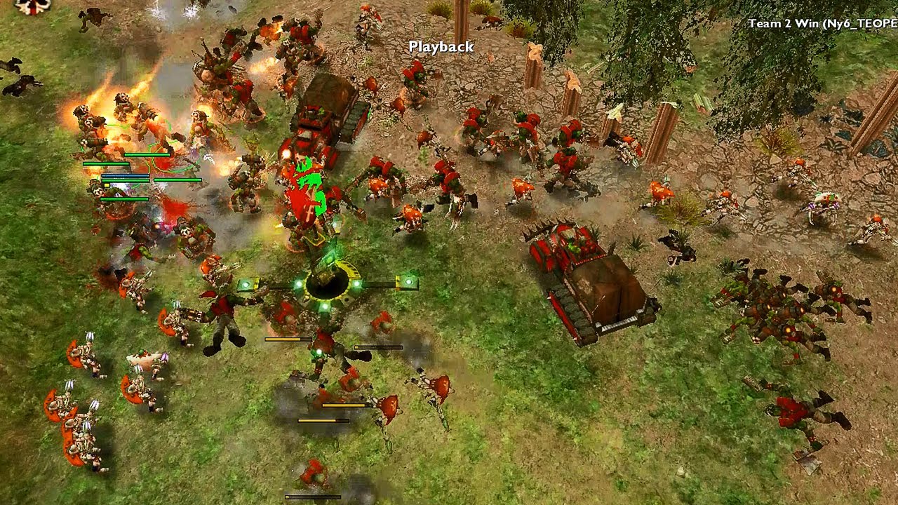 Dawn of War - Soulstorm | Mass CLOSE COMBAT Orks [Mentol vs. elamaunt]