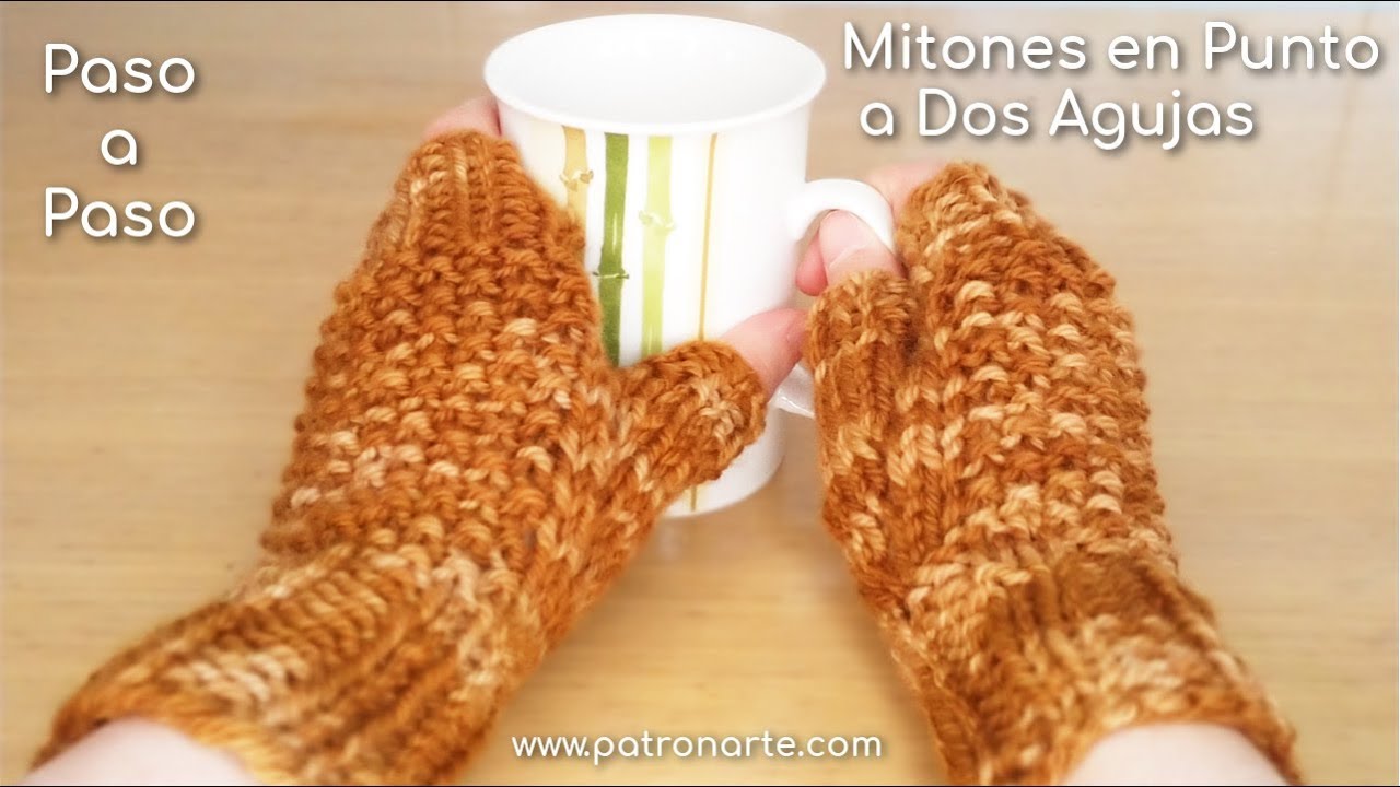 Mitones en Punto a Dos Agujas Paso a Paso con Agujas Circulares
