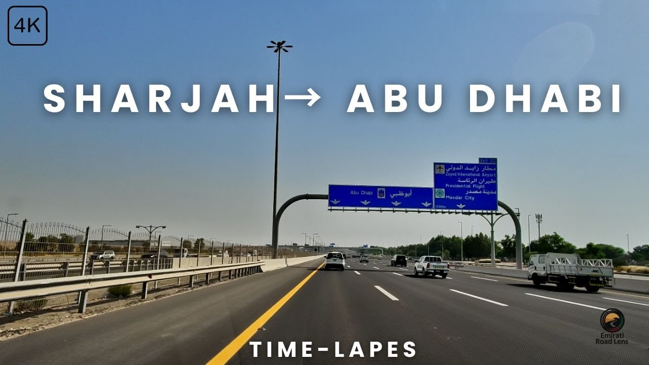 Sharjah to Abu Dhabi in Just 19 Minutes! | من الشارقة إلى أبوظبي | Full Highway Timelapse Drive | 4K