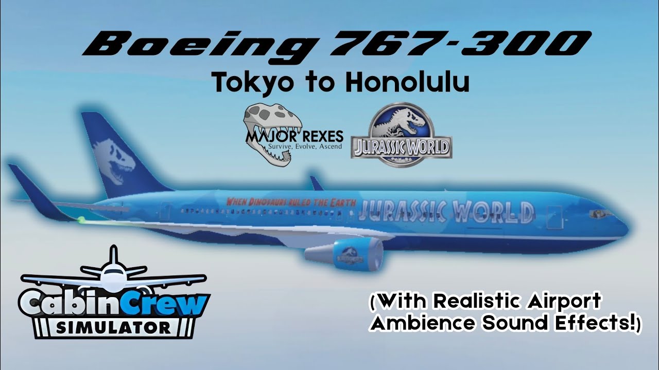 Roblox Cabin Crew Simulator (Mobile) | B767-300 | TOK - HNL (FULL FLIGHT)