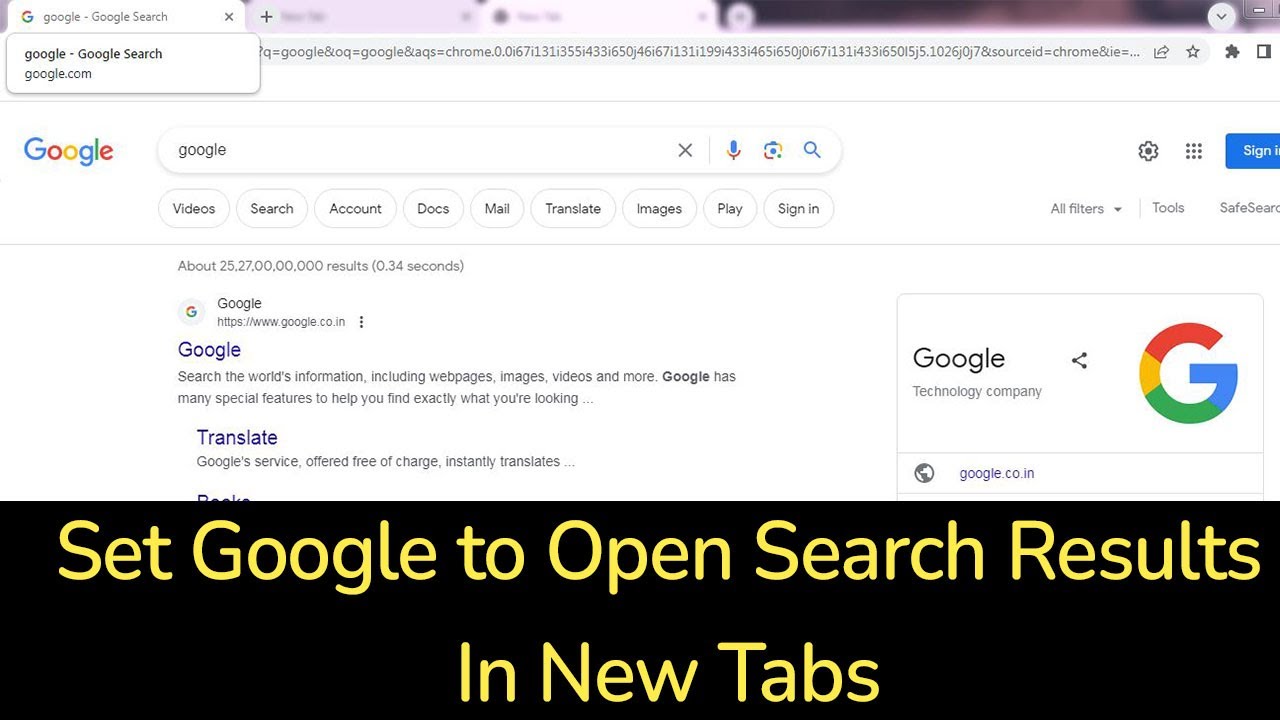 How to set Google to Open Search Results In New Tabs?