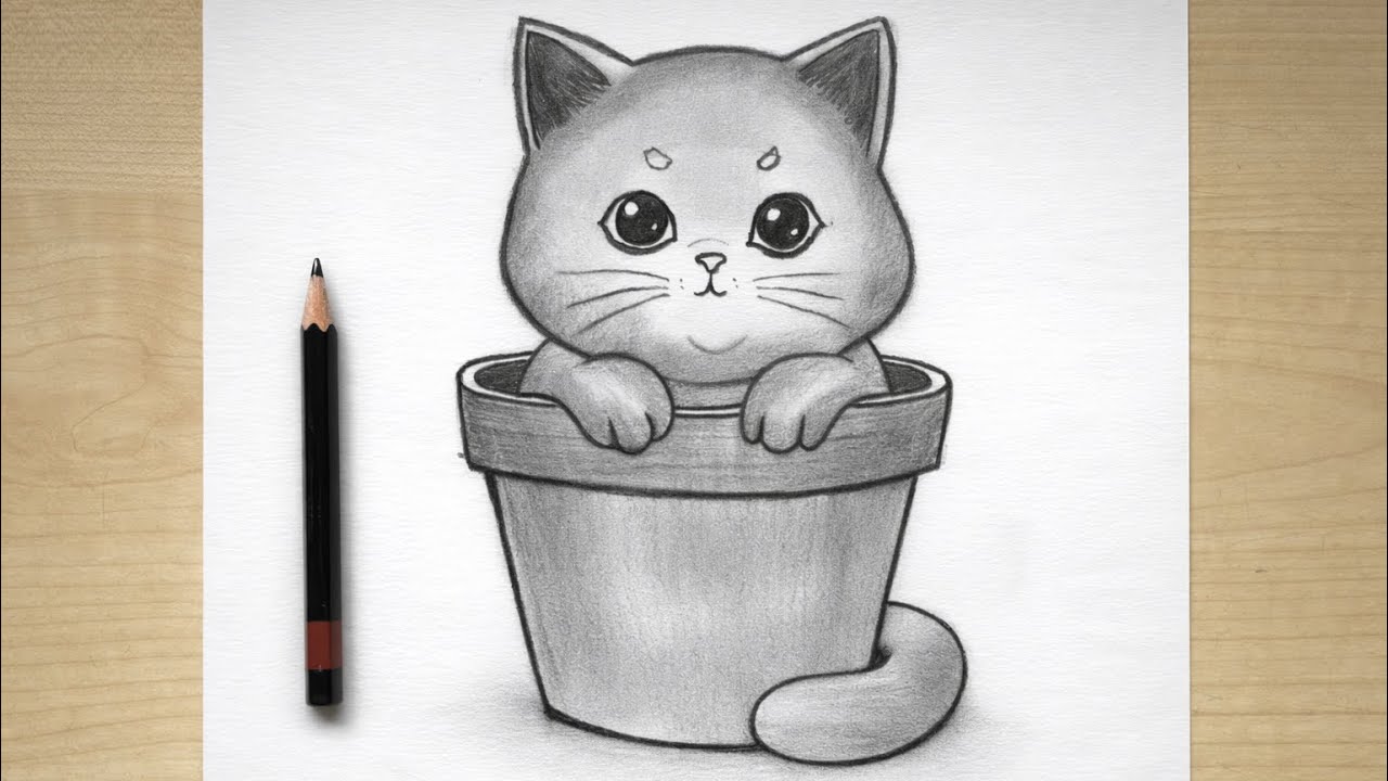 How to Draw A Cat🐱 | Easy Pencil Drawing for Beginners #pencil #drawing #art 