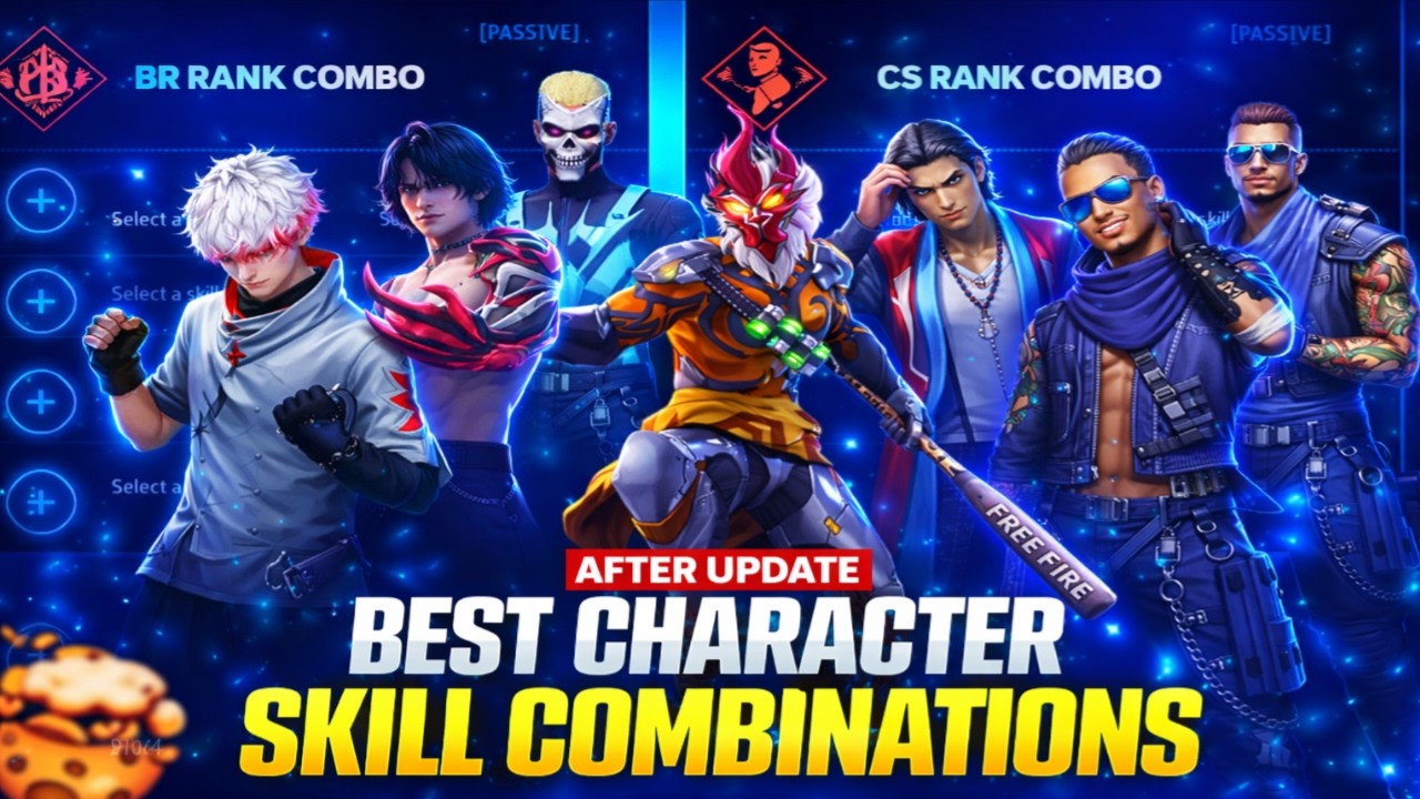 Best character combination in Free Fire | Best Character skill for BR rank | Best Character Skill