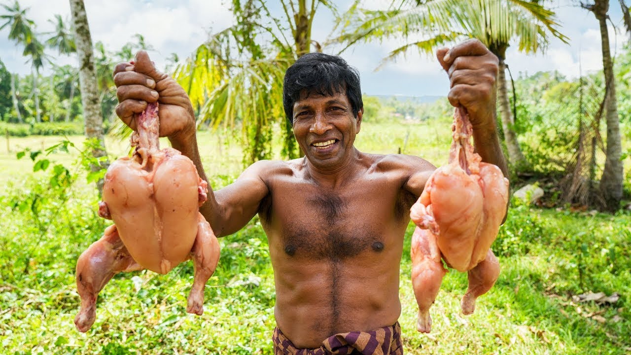 ගමටම කන්න චිකන් බිරියානි|Srilankan Traditional Chicken Biryani Recipe cooking in Village