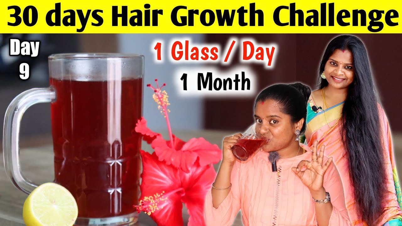 🤩Hibiscus Drink : For Faster Hair Growth In 30 days hair growth challenge @Jegatheesmeena