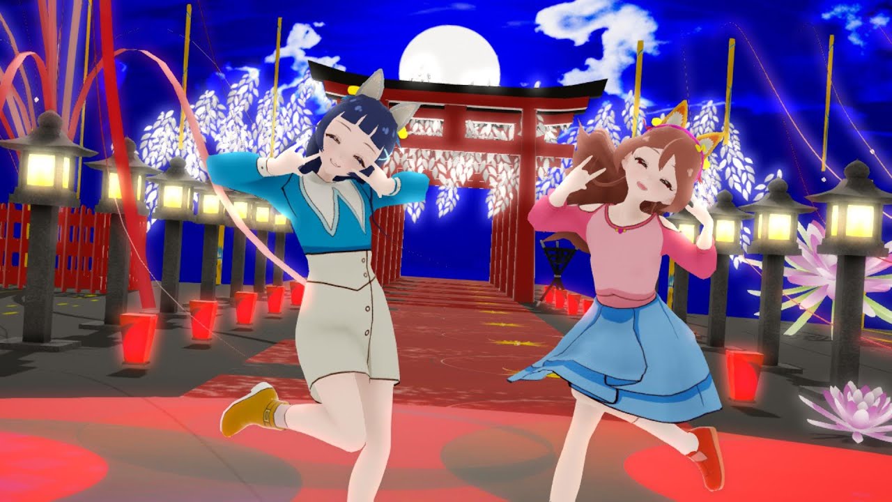 姪のためのキミとアイドルプリキュアMMD うたとななでキスキツネ #mmd #キミとアイドルプリキュア #himehina