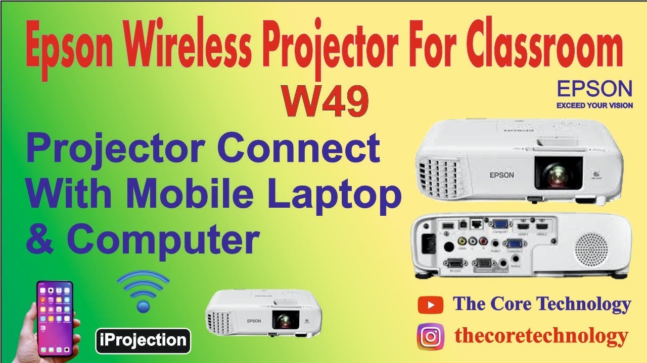 Epson EB-W49 WXGA Wireless Projector Full Review | Epson iProjection App | हिंदी में