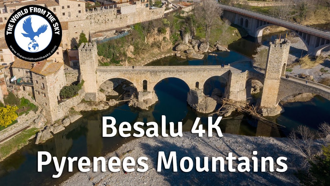 Besalu 4K Drone - Spanish Pyrenees Mountains