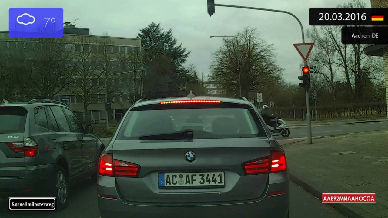 Driving through Aachen (Germany) from Walheim to Drielandenpunt 20.03.2016 Timelapse x4
