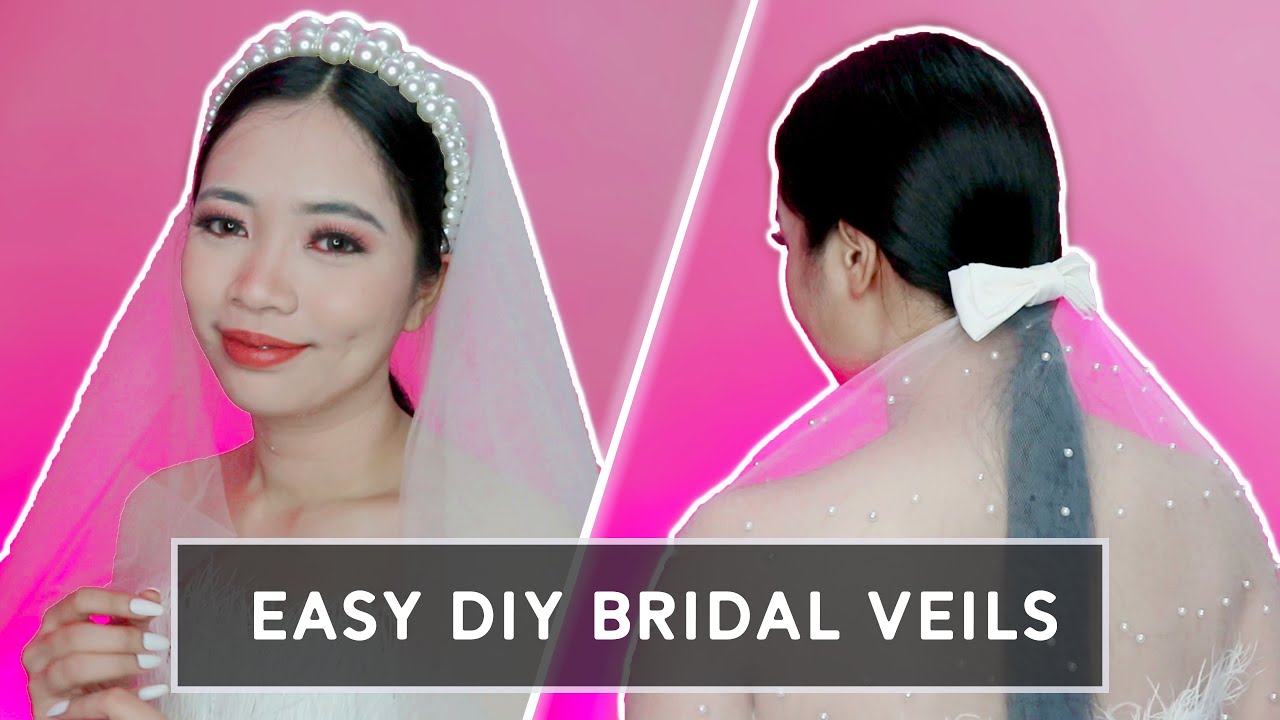 Easy DIY Bridal Veils (Pearl Headband Veil & Hair Bow Clip Veil)