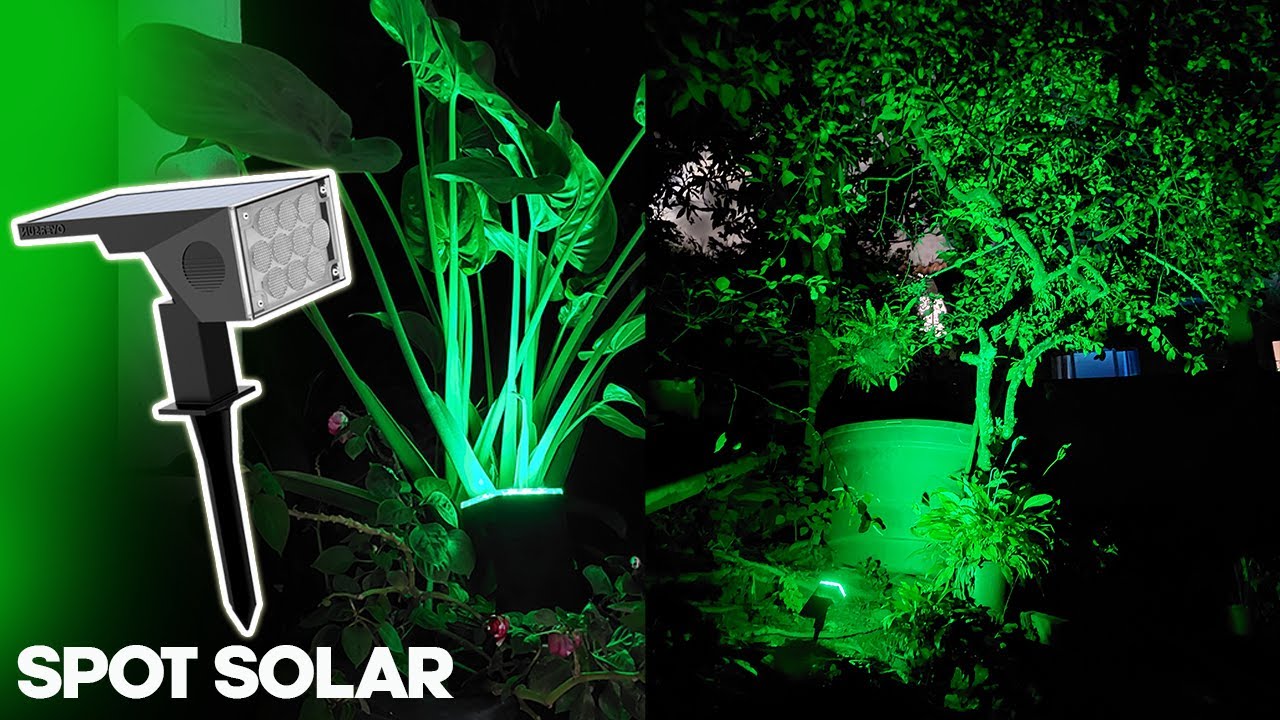 SPOT SOLAR OVERSUN NA COR VERDE PARA JARDIM