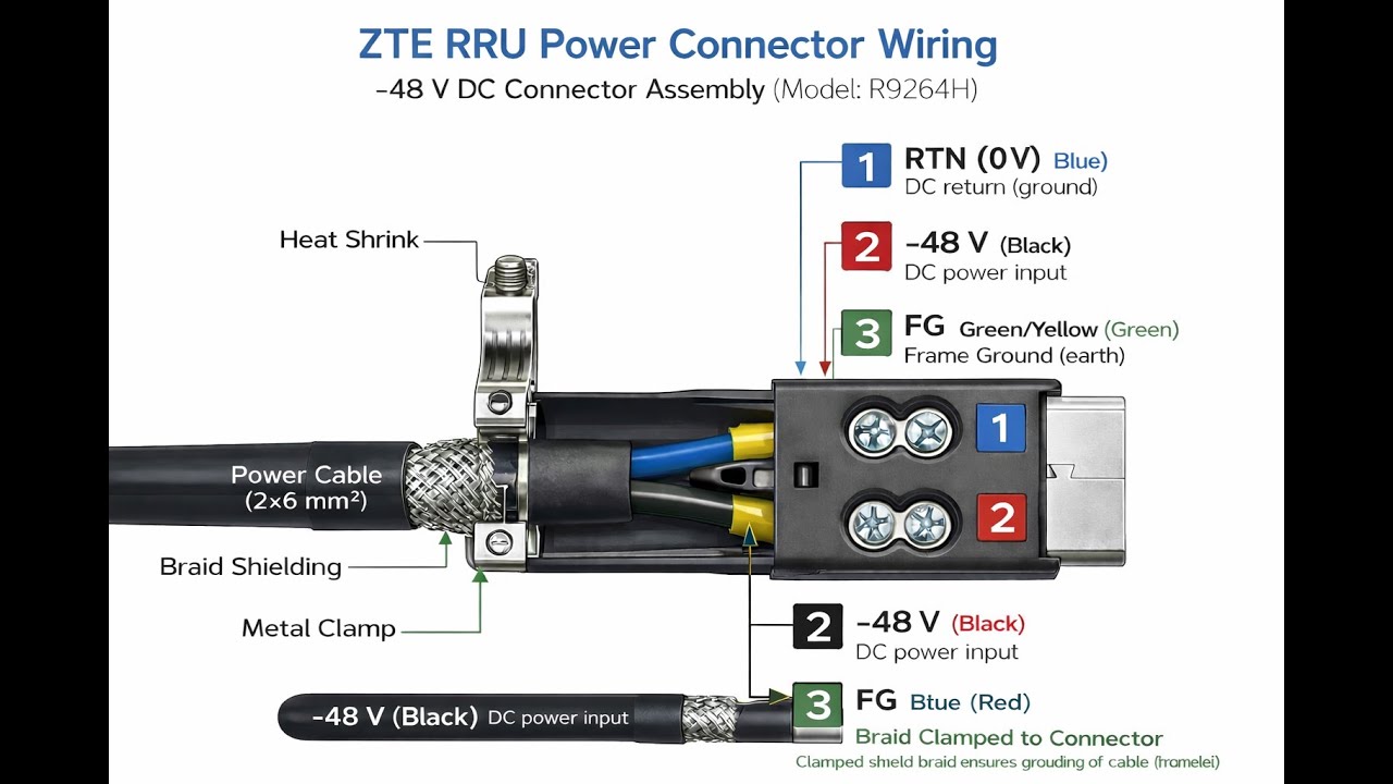 ZTE RRU R9264H POWER CONNECTOR MAKING PROCESS