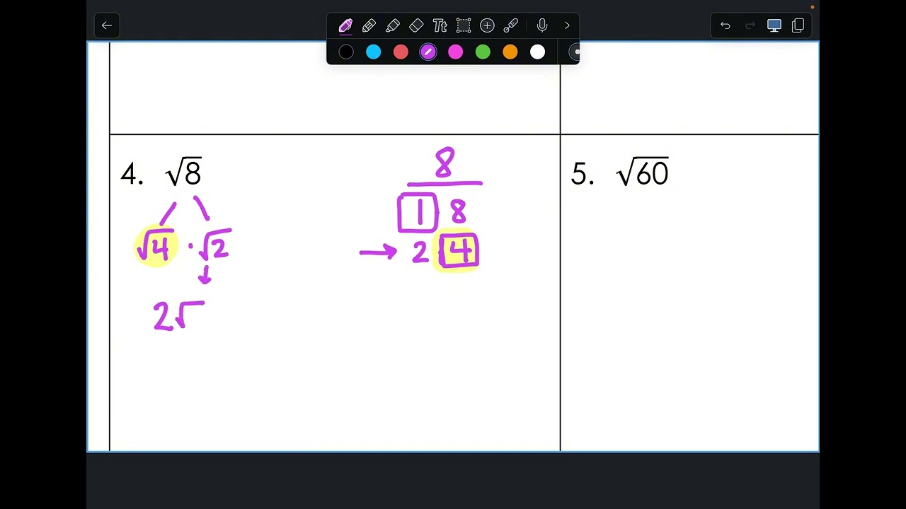 Simplifying Radicals 