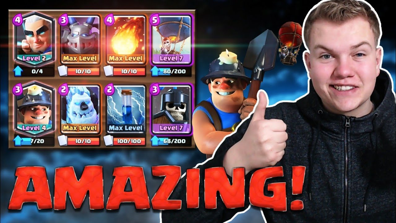 MAGIC ARCHER OP! 12 Win Balloon Miner Cycle Deck LIVE Grand Challenge Gameplay - Clash Royale