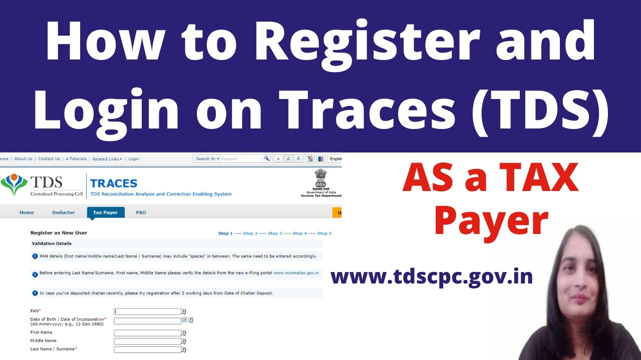How to get Registration on Traces(TDS) as Tax payer in hindi. TDS Traces Login complete Process.