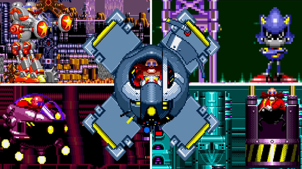 Sonic CD (Sega CD) All Bosses (No Damage, Good & Bad Future)