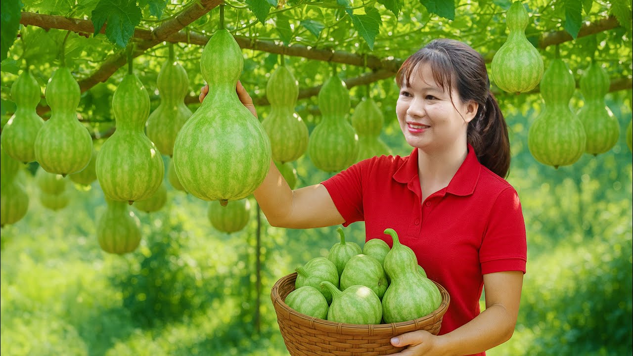 Harvesting Clock Gourd Goes To Market Sell - Kind of gourd that turns back time - Village Life