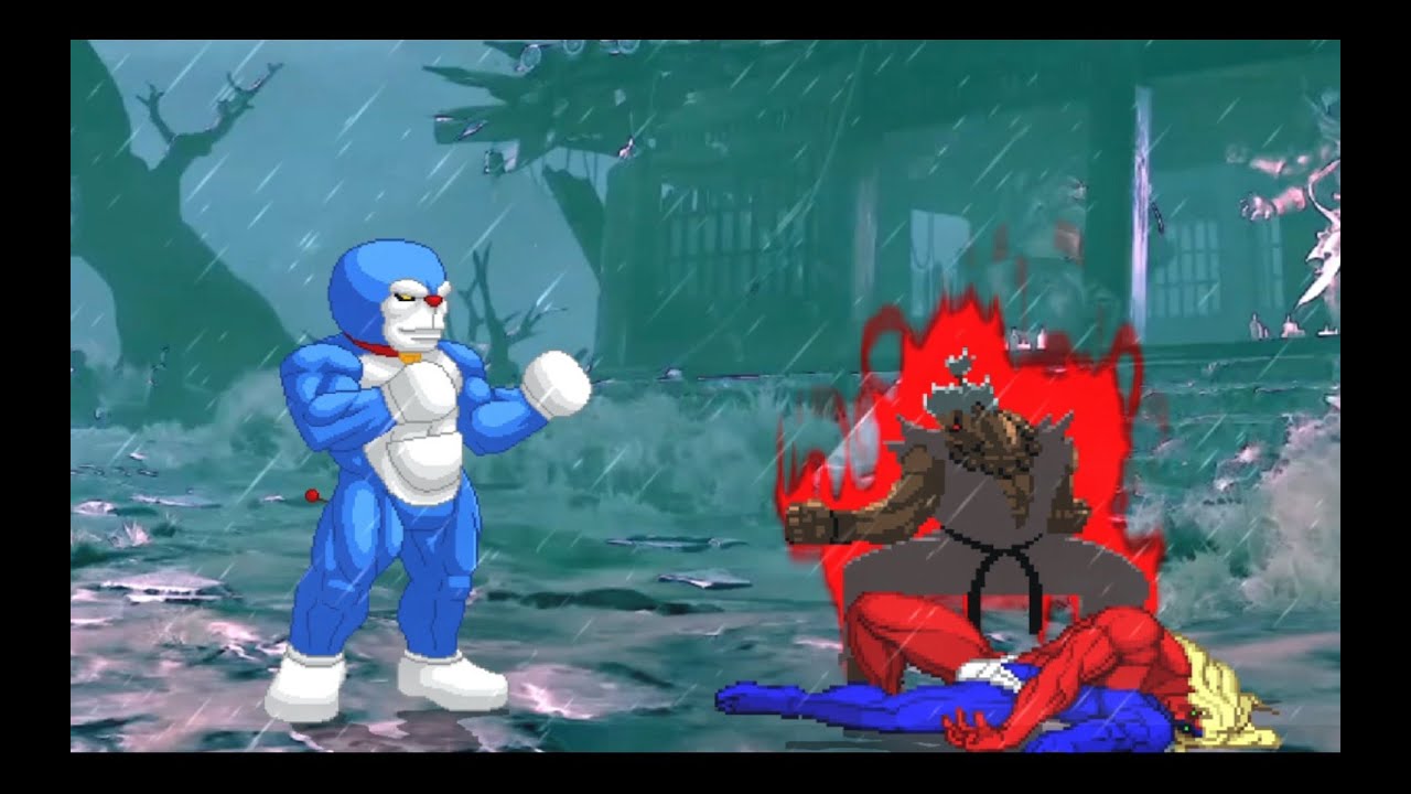 Infinite Power Doraemon VS Ryu Ken Guile Akuma || Doraemon Destroyed Street Fighter Guys ||