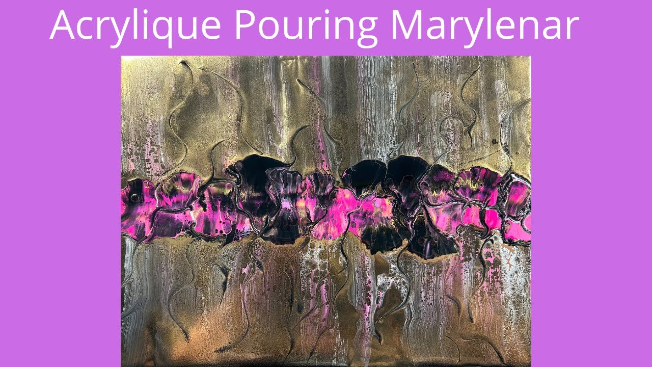 Acrylique Pouring doré fuchsia #acrylique #pouring #acrylicpouring #dutch #swipe #peinture