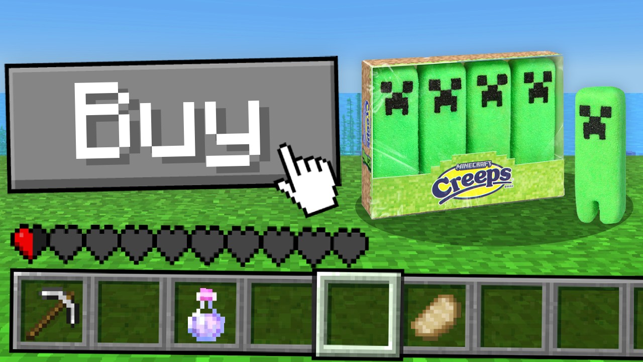 Если я получу урон, мне придется купить странные товары Minecraft...