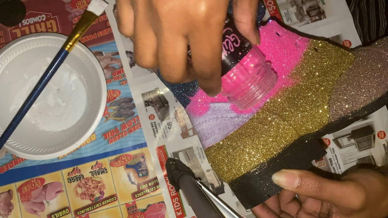 DIY Glitter Combat Boots