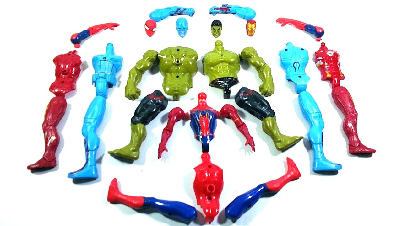 AVENGERS SUPERHERO TOYS HULK SMASH VS SPIDER-MAN3 VS CAPTAIN AMERICA VS IRONMAN...