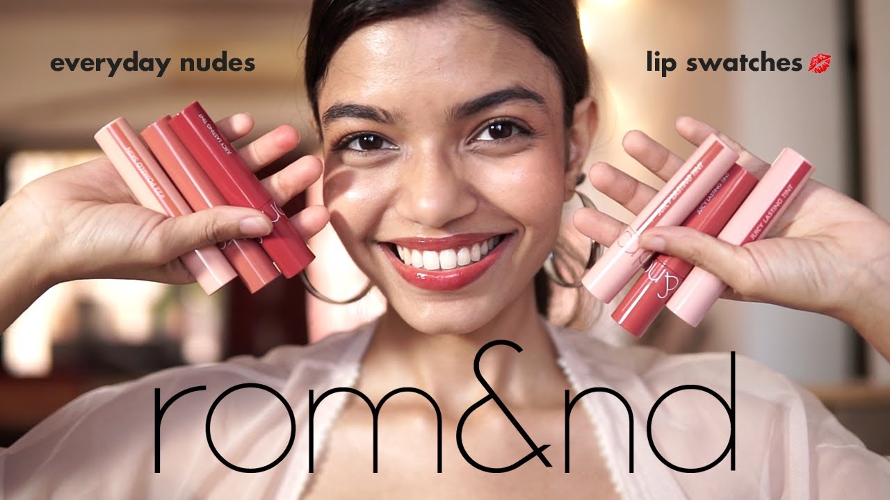 INDIAN SKIN LIP SWATCHES - Rom&nd Juicy Lasting Tint! Best MLBB Korean Lip Tints | 