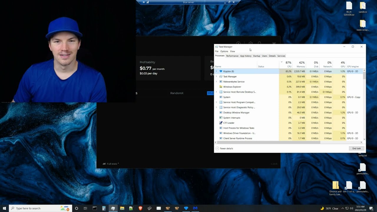 Kryptex Desktop CPU Mining Test
