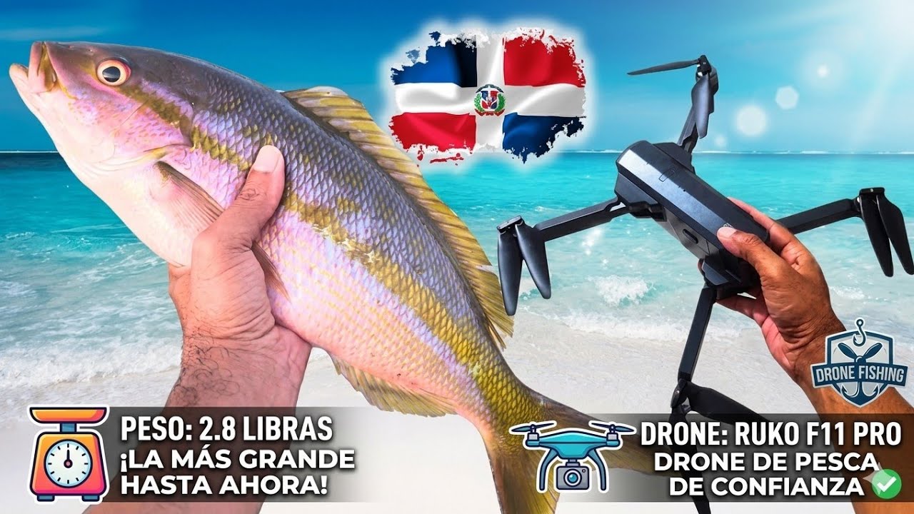 Pesca con Drone desde la Orilla - Pargo Cola Amarilla con Ruko F11 Pro