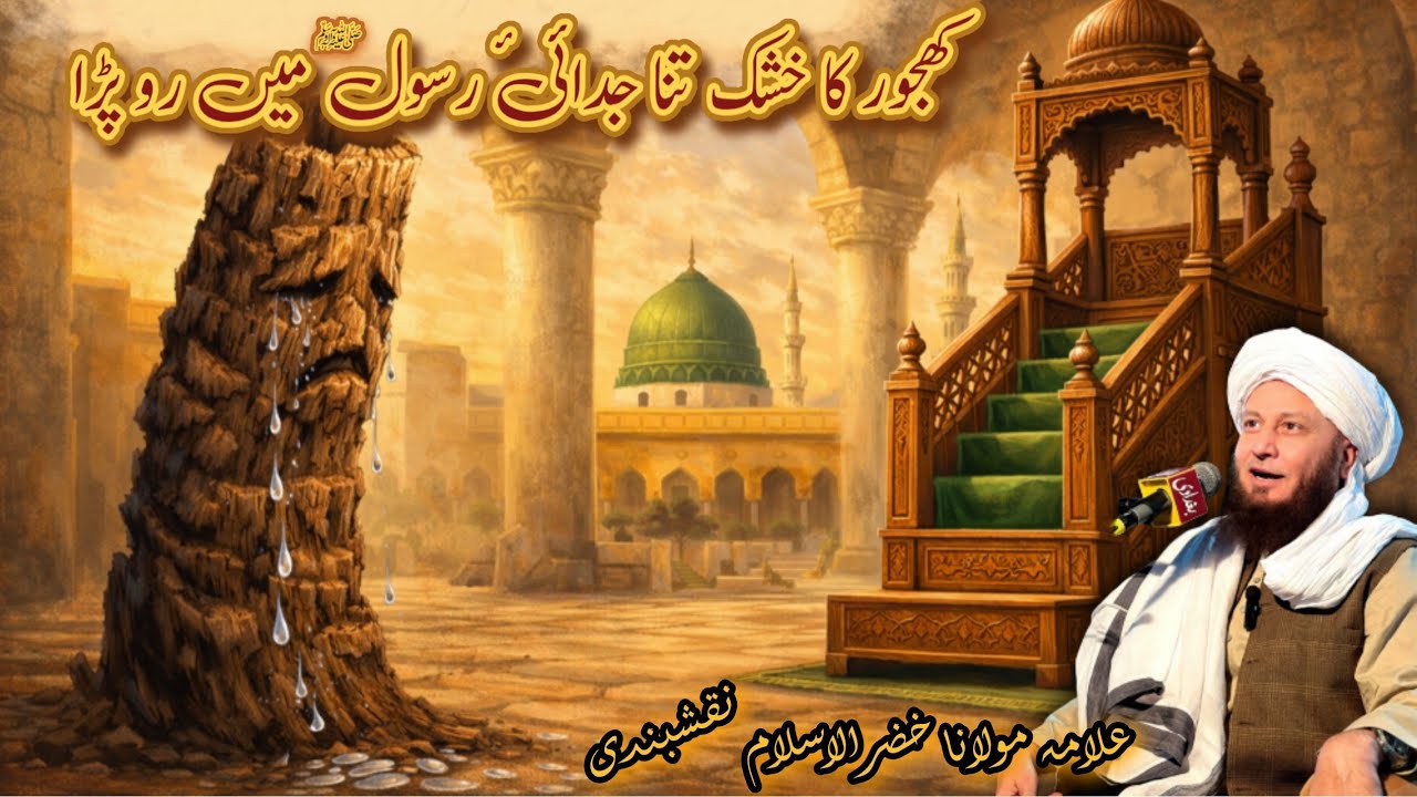 Khajoor ka khushk tana Huzoor ﷺ ki judaai mein ro pada —Allama Khizr-ul-Islam ka imaan afroz khitaab