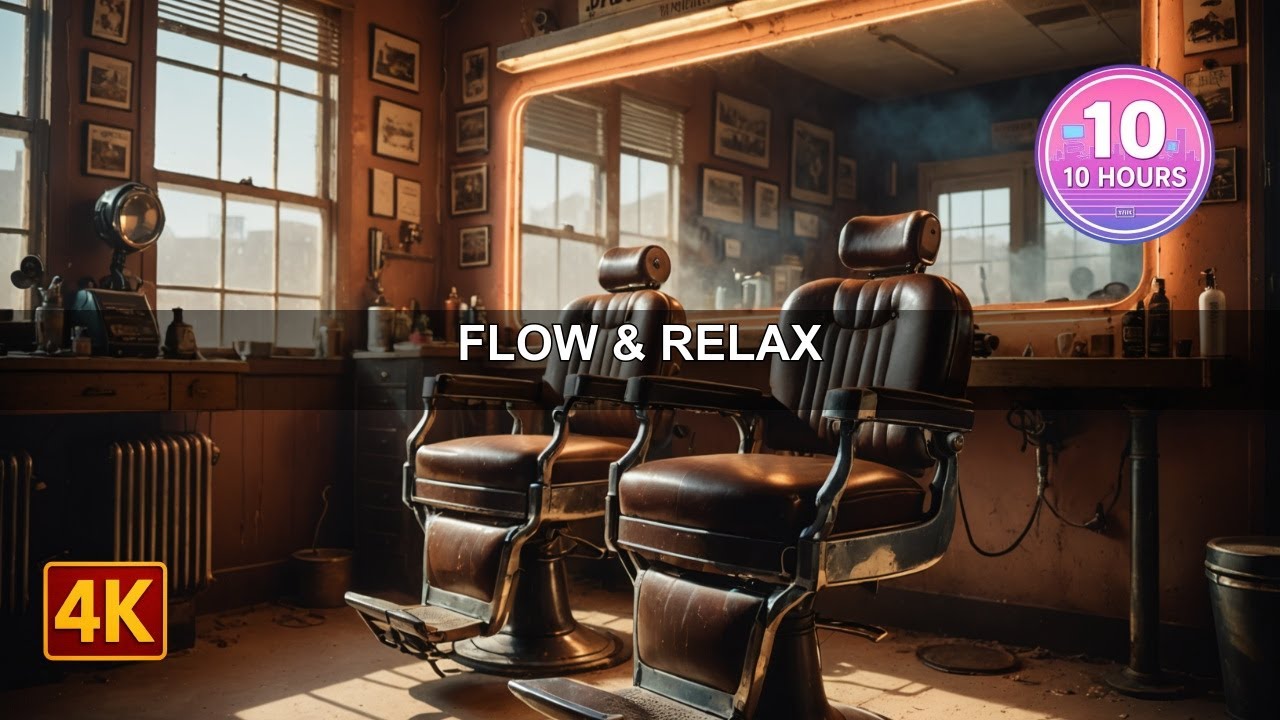 Neon-Lit Barbershop ♪ Stress Relief ♪ 10 Hours