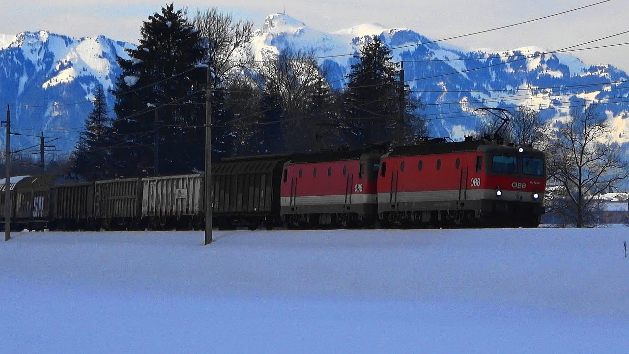 🏔Bahnverkehr zwischen Bludenz & Feldkirch: Railjet mit rotem Taurus, BR1144 Doppeltraktion, Talent1