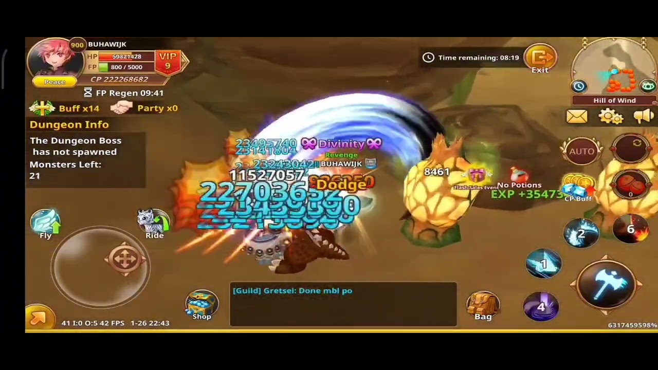Flyff Legacy Global Old Asia 1 [ BUHAWIJK ] Solo run Hanging Dg Hill of Wind hardest dg Full Buff.