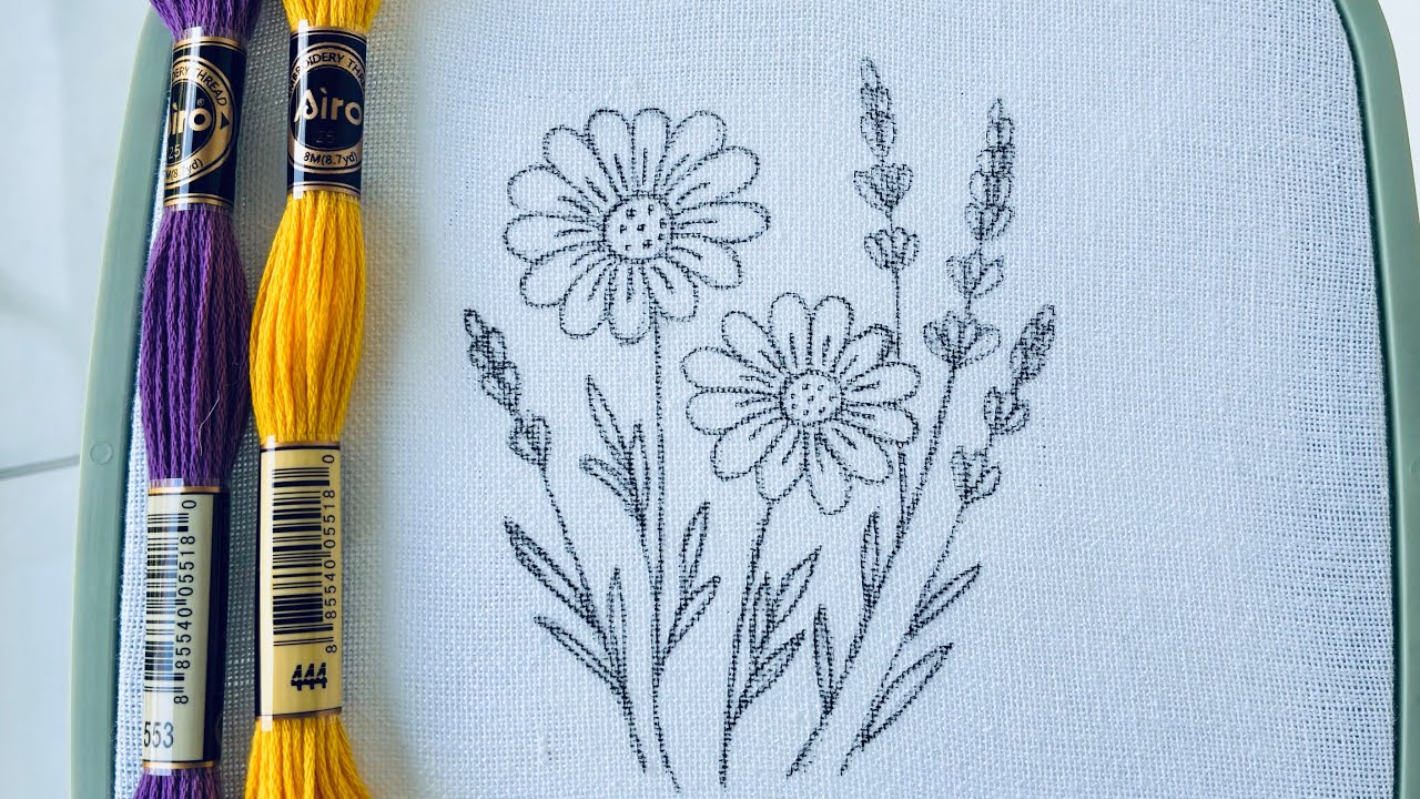 VERY VERY EASY LITTLE FLOWER HAND EMBROIDERY DESIGN FOR BEGINNERS 