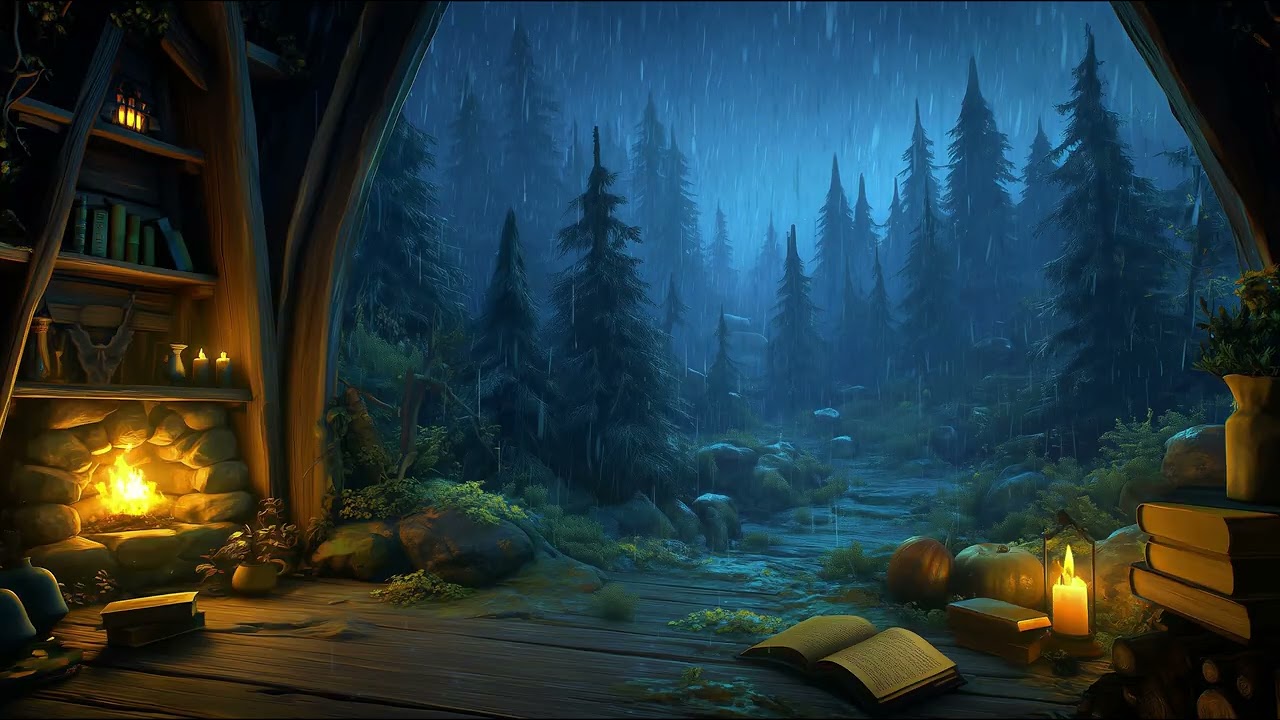 Fantasy Music for Reading and Studying | Wizard's Shelter Pt.3 | Rain Ambience