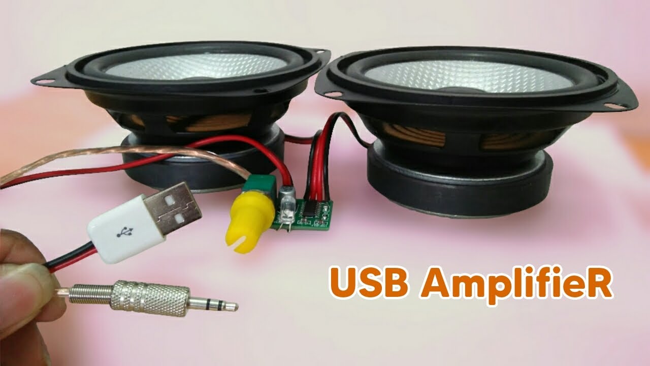 DIY Mini Audio Amplifier using Power USB 5 Volt | Stereo 3W + 3W | PAM8403