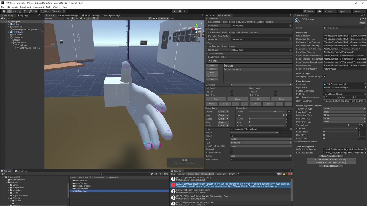 HurricaneVR | Basic Grabbable Setup with Posing