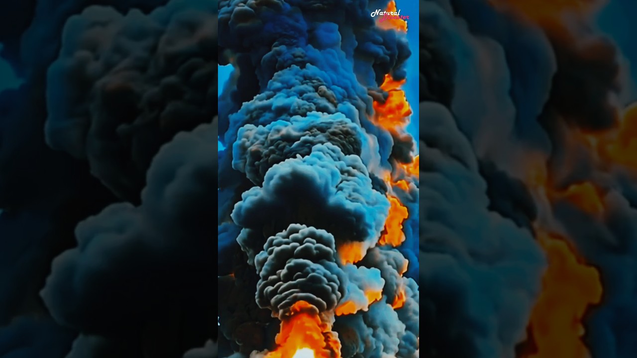 Unreal! A Volcanic Eruption with Electric Blue Lava &ndash; Nature&rsquo;s Rare Phenomenon! #Volcano #Eruption