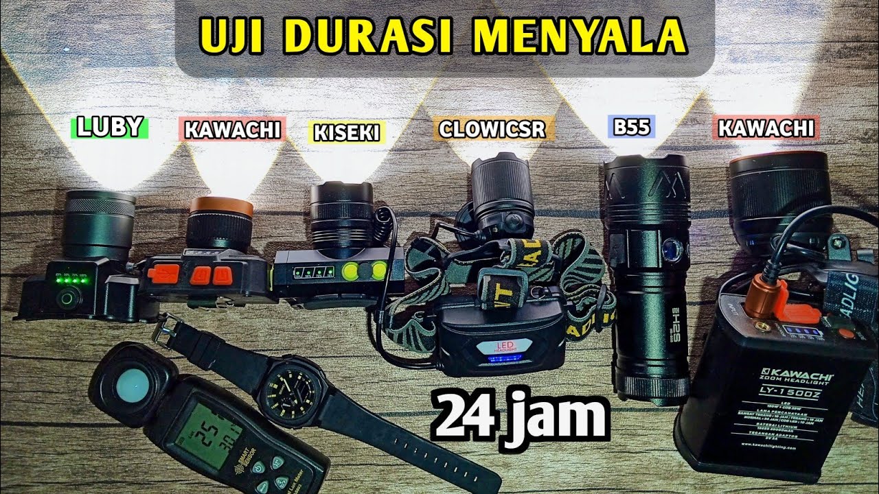 MANA SENTER KEPALA PALING TERANG DAN TAHAN LAMA SAAT INI? UJI DURASI MENYALA SENTER LED