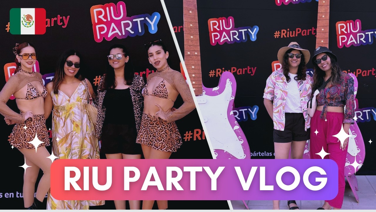 RIU Santa Fe Los Cabos Party Vlog | Night Entertainment🌴Jungle, White & Pink Parties |Travel Vlog