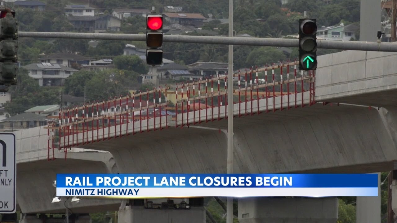 Honolulu rail project lane closures begin on Nimitz Highway