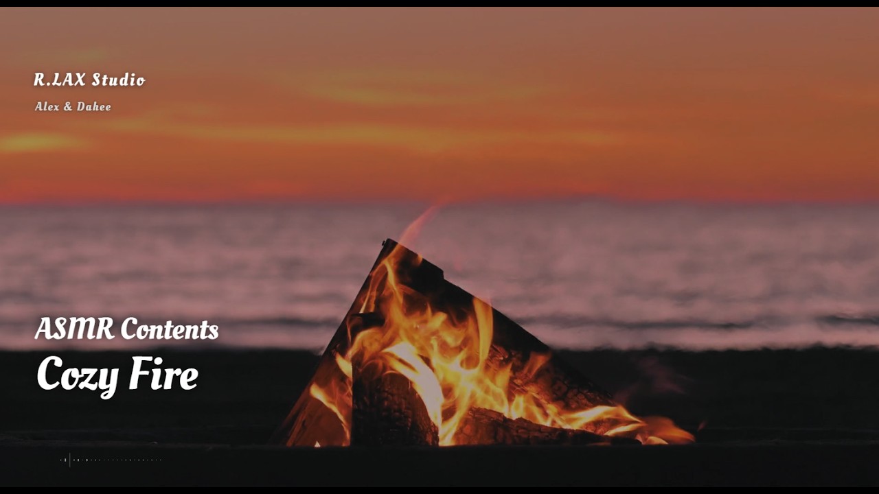 🔴 [11.5H] Sunset Ocean & Campfire Crackling Fire ASMR 🔥 | Deep Sleep | 불면증 불멍 물멍 파도소리와 장작 불소리 백색소음