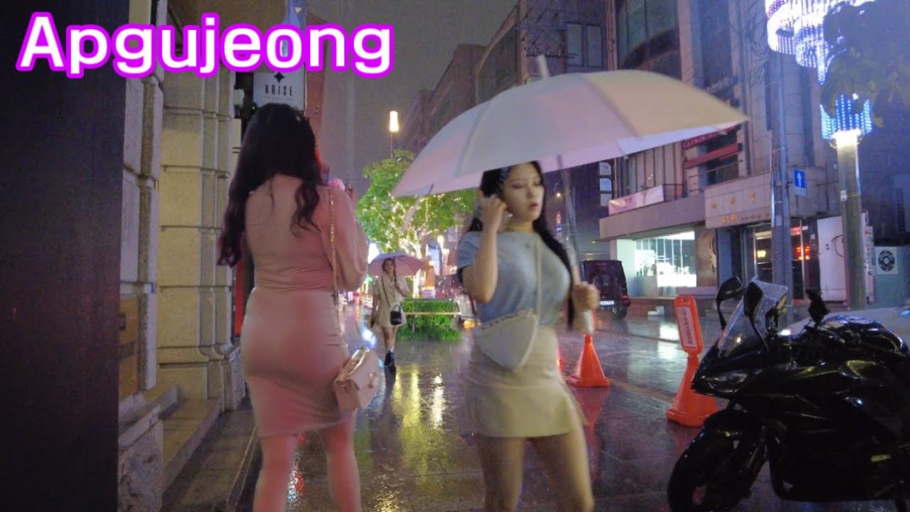 [4K SEOUL nightlife] 😁😁비가와도 압구정거리는 언제나 멋져요/Apgujeong/seoul/korea