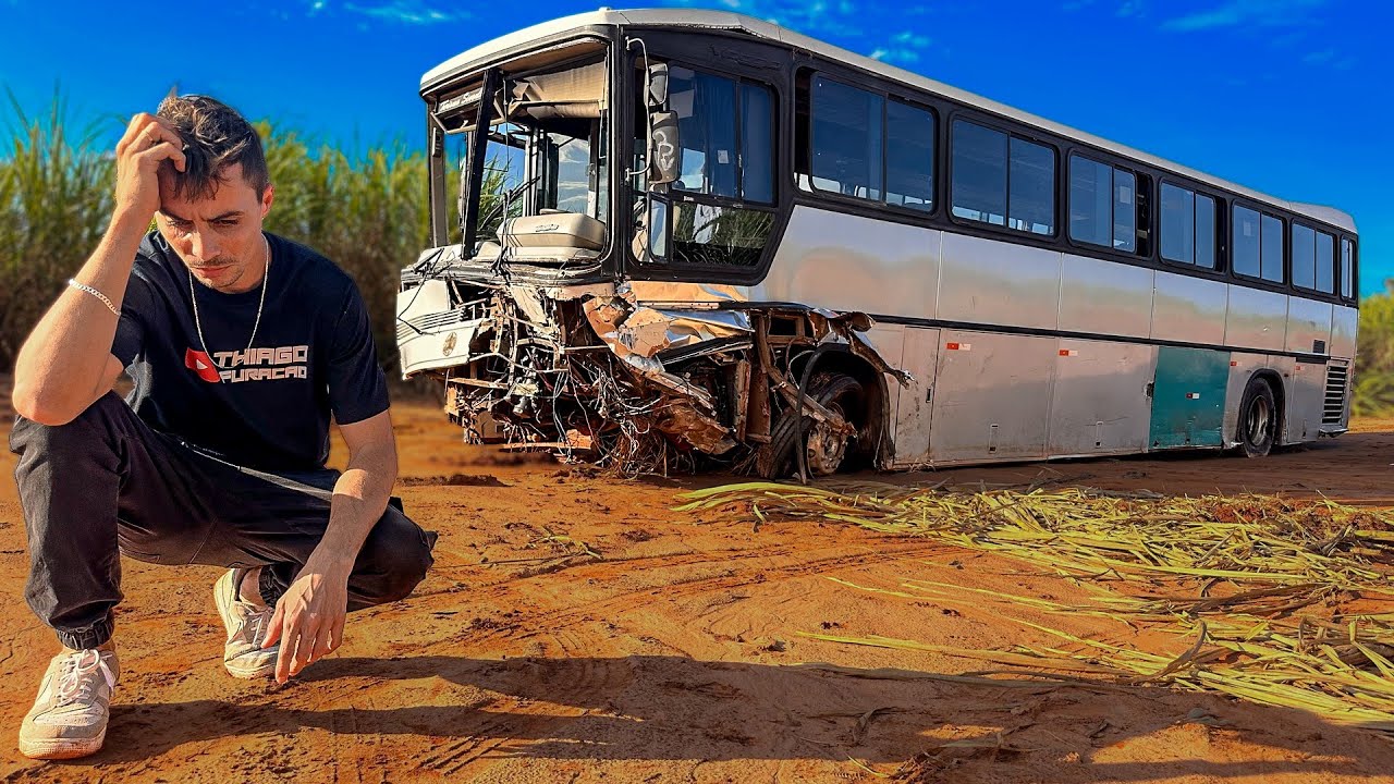 ENCONTREI UM ÔNIBUS NO MEIO DO CANAVIAL ABANDONADO