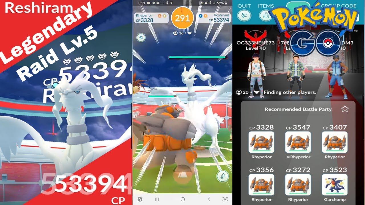Pokemon Go Gen 5 Reshiram Raid Weather boosted!